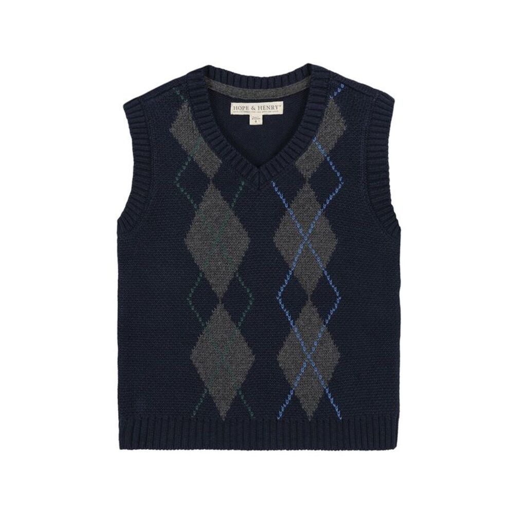 Hope & Henry Boys  Organic Argyle Sweater Vest